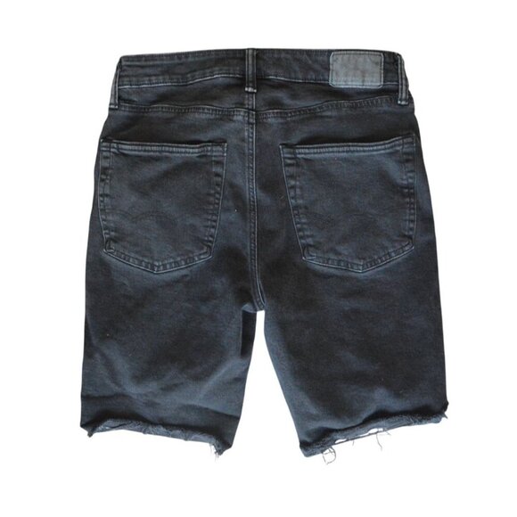 American Eagle Outfitters AirFlex+ Mens Black Denim Distressed Slim Bermuda Shor - Picture 6 of 7